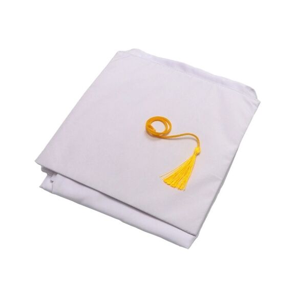 Graduation Childrens Cap and Gown for Ages 11Y-12Y, White, One Size - Picture 7 of 8